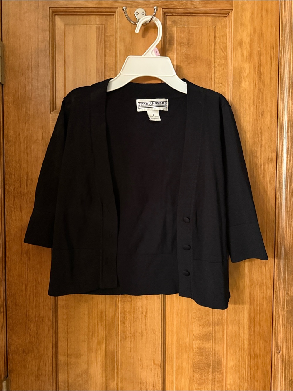 Jessica Howard Black Open-Front Cropped Blazer